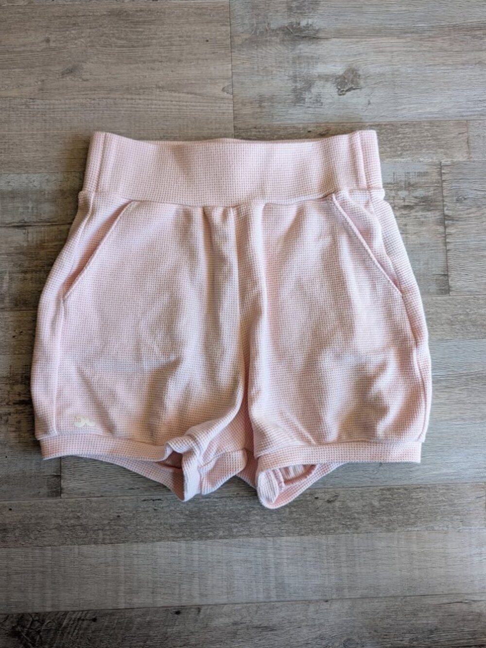 Jo+Jax Stay-Cay Waffle Knit Lounge Dance Shorts Hazy Pink * Youth Large